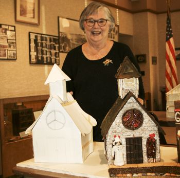 Feilmeier returned to her gingerbread roots in 2020, recreating the first building she ever made, a church, as part of an 1880s Western village.