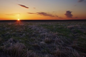 The sun rises on the open prairie. Click to enlarge photos.