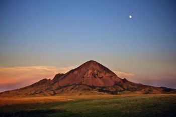 Moonrise above Bear Butte. Click to enlarge photos.