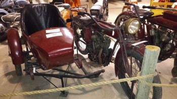 An Indian motorcycle and sidecar are also part of the Freeman museum’s exhibits.
