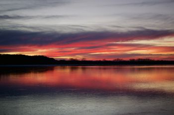 Missouri River sunset in Clay County.