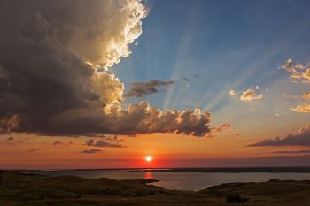 Sunset after the rain above Lake Oahe at Bush’s Landing in rural Sully County.