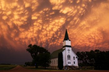 Mammatus clouds above Immanuel Lutheran.