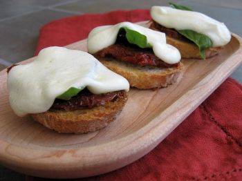 Mozzarella s'mores are a savory appetizer perfect for fire pits and patio parties.