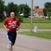Gary Pauley runs in his home town of Parker, South Dakota.