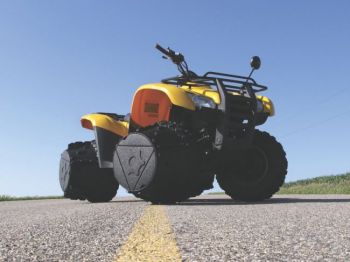 John Mills' snowy Brookings County farm inspired the creation of J-Wheelz, an ATV tire attachment that adds traction without hindering drivability. 