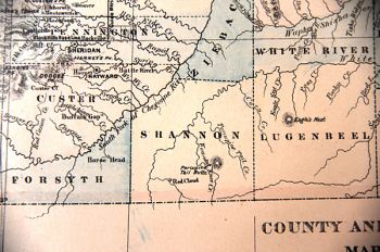 Shannon County appears on an 1882 map of Dakota Territory.