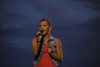 Katie Eliason, a 17-year-old from Madison, won the talent contest at Burke.