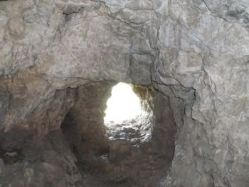 View of the front entrance from inside the cave.