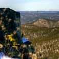 Seth Bullock lookout tower overlooking Pactola Lake, Harney Peak and the Black Hills.