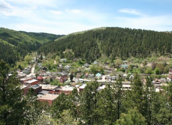 The view of Deadwood from Brown Rocks Overlook.