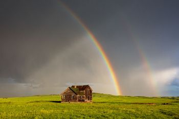 An evening rainbow in Pennington County.