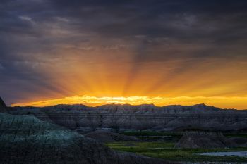 Sunrise from the Conata Basin Road in the Badlands.