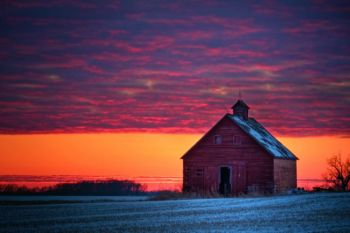 Abandoned barns in McCook County just before a winter rainstorm moved in.