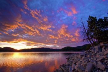 Colored clouds above Pactola Reservoir west of Rapid City.