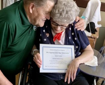 Army veteran Joan Noble (pictured with her husband Dan) will be one of the veterans honored at Hot Springs' 'Holiday Tree to Remember' event.