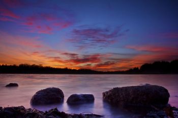 November sunset at Lake Alvin just east of Harrisburg, SD.