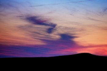 Post sunset colors above Spirit Mound.