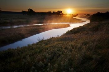 Early morning mist above the Grand River.