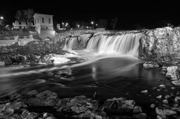 The falls of the Big Sioux at Falls Park in Sioux Falls.