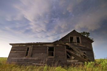 Thunder clouds retreat from this house near Doland.