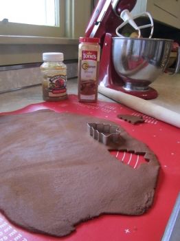 Roll the dough out to about 1/4' thickness and cut into holiday shapes.