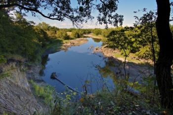 The Big Sioux River as seen from a lookout in Blood Run.