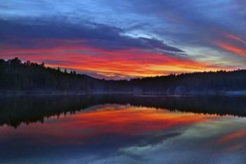 Sunset over Stockade Lake.