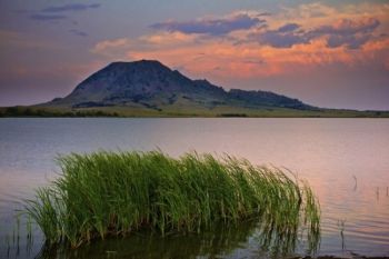 Peaceful Bear Butte Lake after the storm.