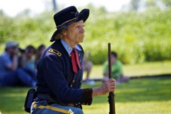 General Custer inspects the troops.