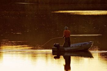 Fishing Lake Alvin in the early evening.