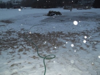 Put away your beer — making good skating ice is not this easy.