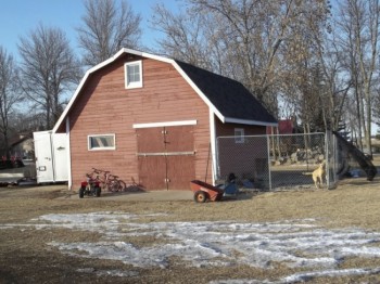 Some guys celebrate their agrarian roots with a miniature barn-style guyshed.