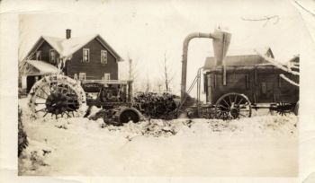 An F-10 Farmall powered the corn shucker on Begeman's grandparents' farm in the 1930s.