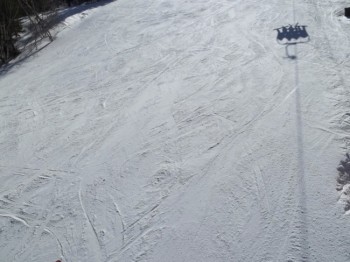 Tracks in the snow attest to a good day on the slopes.