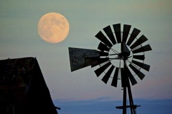 A near full moon lends a nice dramatic touch.