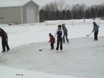 Winter fun at the Schoenbeck Ice Rink. Click to enlarge pictures.