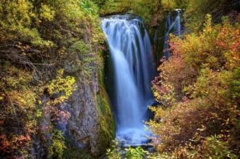 The upper section of Roughlock Falls.