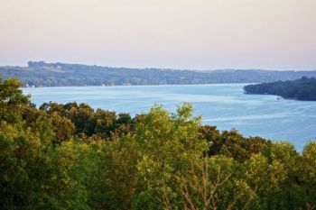 Big Stone Lake in the morning light, as seen from the Willard Andrews lookout area.