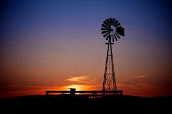 A working windmill in Perkins County's <a href='http://southdakotamagazine.com/grand-river-grasslands'>Grand River National Grasslands</a>.