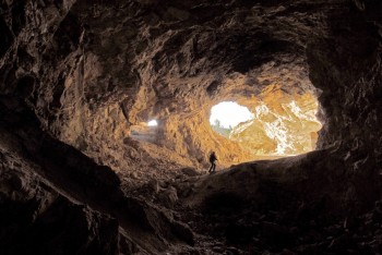 Some of the mines in the Black Hills were worked long enough to become very large caverns in the earth. This one west of Custer is no longer accessible to the public.