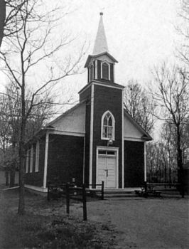 The Adams sisters had this church from rural Platte moved to the Adams Place near McCook Lake. Local craftsmen restored it.