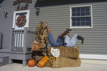 Nothin' like a little hay bale humor. Photo by Bernie Hunhoff.