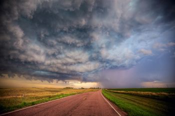 Jumbled storm clouds in McCook County along the Unityville Road.