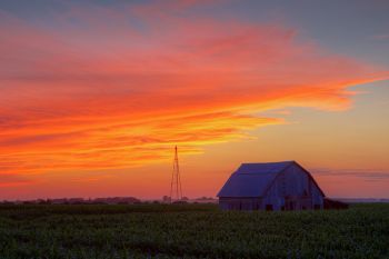 A rural sunset in Lincoln County.