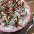 Fran Hill satiates her craving for bleu cheese by incorporating it into a bacony potato salad, the perfect side for a summer barbecue.