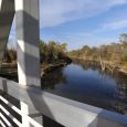 A modern bridge over Turtle Creek in Redfield.