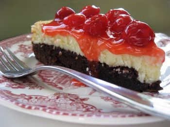 Celebrate Cheesecake Day early with some brownie cherry cheesecake goodness.