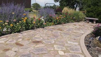 Each one of the stepping stones is engraved by Tammy.