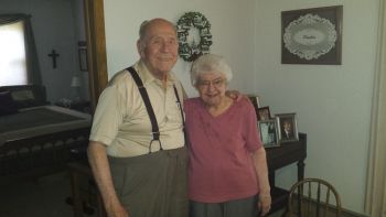 Jack and Lois Vondra of Bridgewater passed on an opportunity to try the Brushs' recumbent bike. Maybe next year!